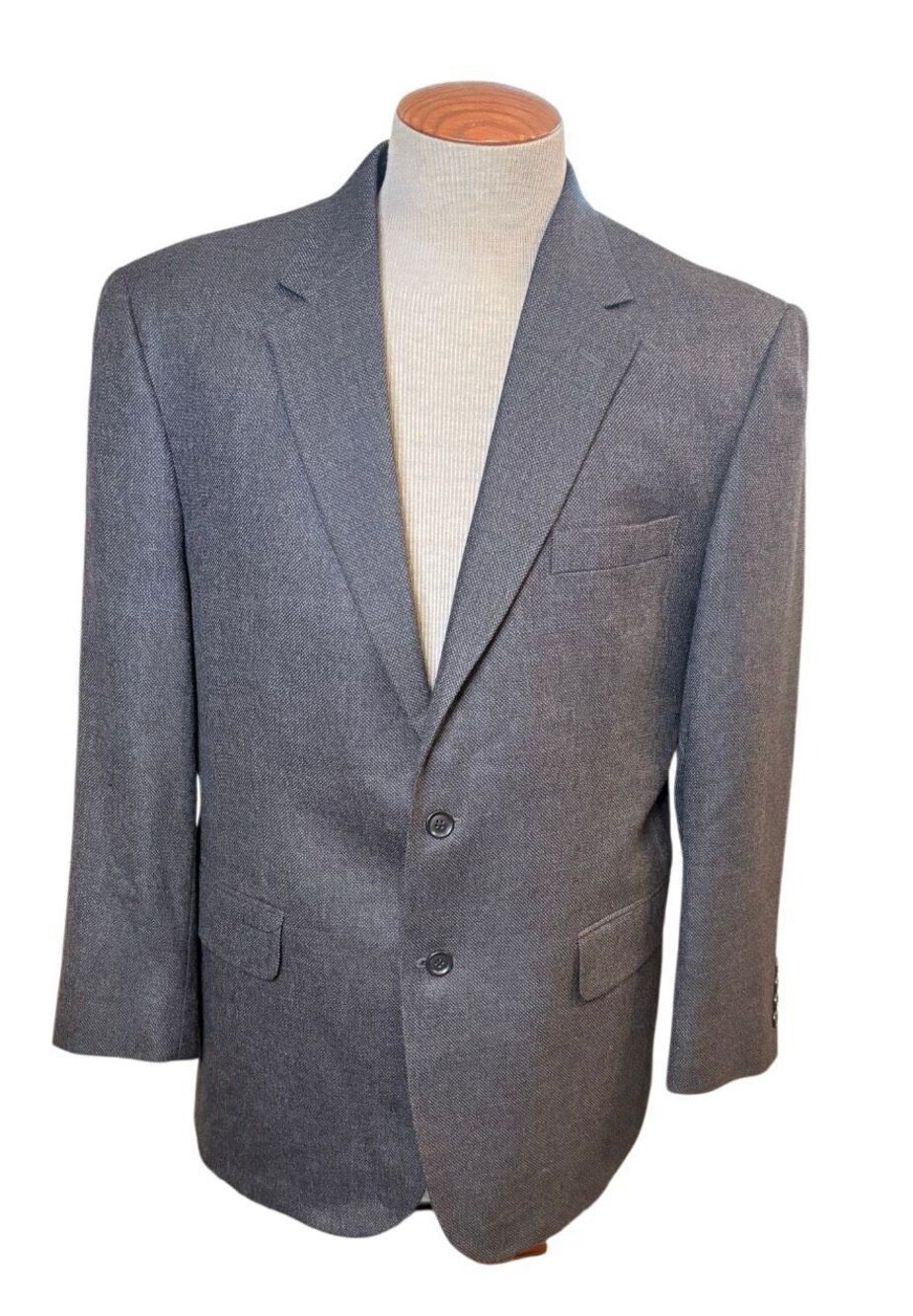 Jos. A. Bank Travelers Collection Blazer Sport Coat 42S Gray Blue Wool Two-Butto